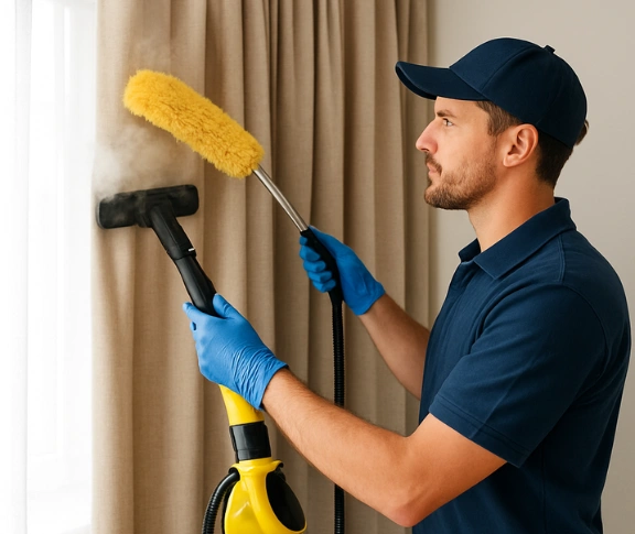 Trusted blind cleaning technician Matty Curtain Cleaning burbank QLD